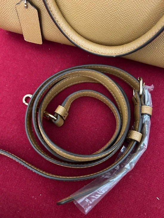 Coach Tan Pebble Leather Satchel with Gold Hardware - Picture 7 of 7